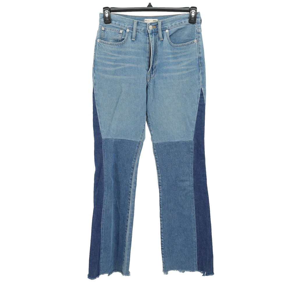 Madewell x Isko Jeans SZ 27 Patchwork Denim Rigid Flare Jeans Modern Cowgirl